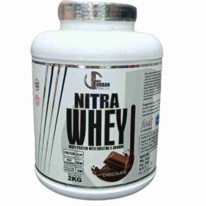 Urban Fitness Nitra Whey, which is a Whey Protein with Creatine & Arginine in Chocolate flavor.