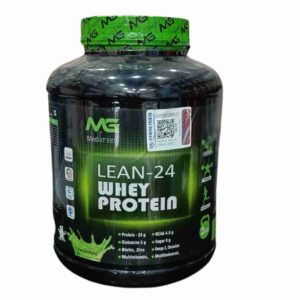 MG Medigreen Lean-24 Whey Protein in Kesar Pista flavor.