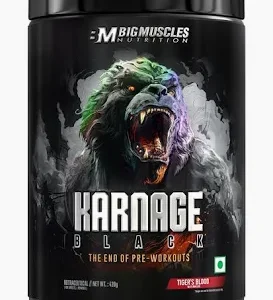 BIG MUSCLES KARNAGA BLACK  PRE WORK OUT 30 SERVINGS